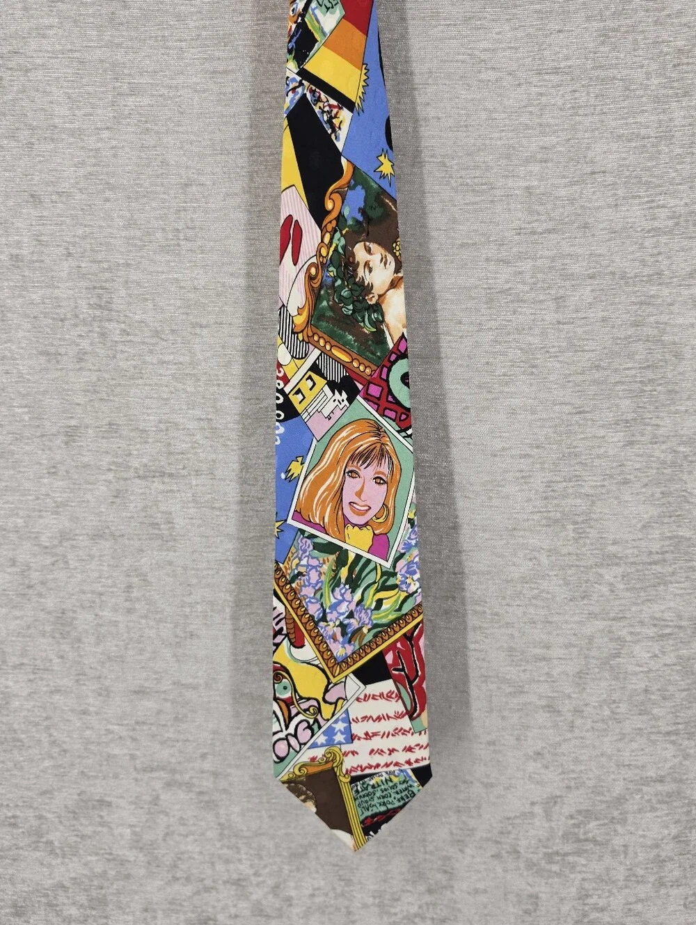 Nicole Miller Vintage 90s Colorful Pop-Art Silk Tie Men's Necktie